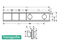 MEDIDAS TERMOSTATICA DUCHA EMPOTRADA RAINSELECT HANSGROHE